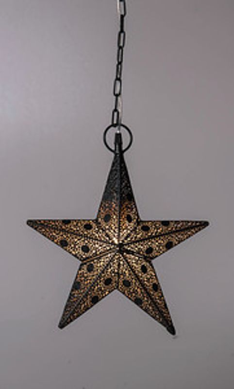 Adventstjerne sort/gull 32x11x33 cm