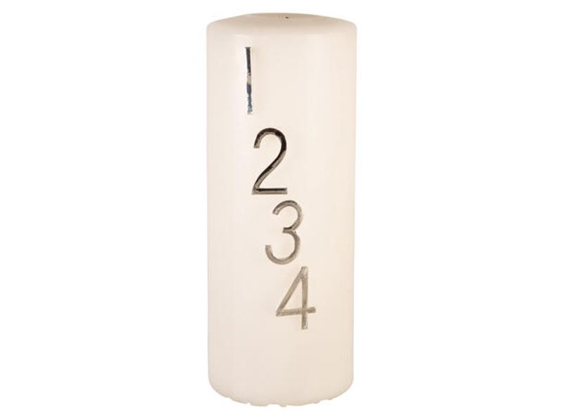 Advent-tall sølv 1-2-3-4 pigg