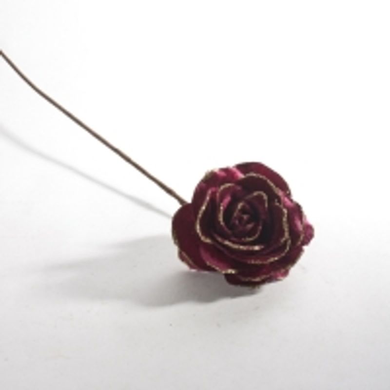 Blomst rød på pinne 12x60 cm
