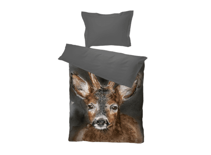 NordicWild Rådyr sengesett 140x200/50x70 Grå