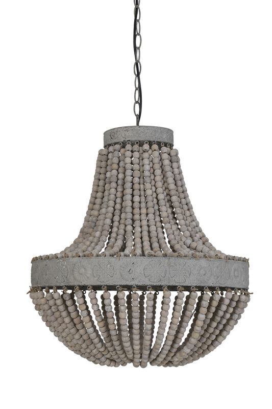 Taklampe Luna Old White beads 