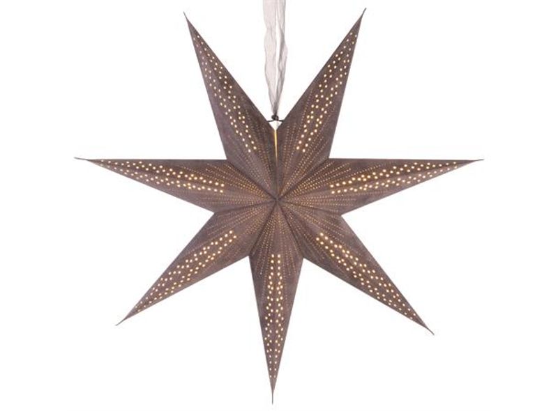 Adventstjerne papir/velur grå D 75 cm