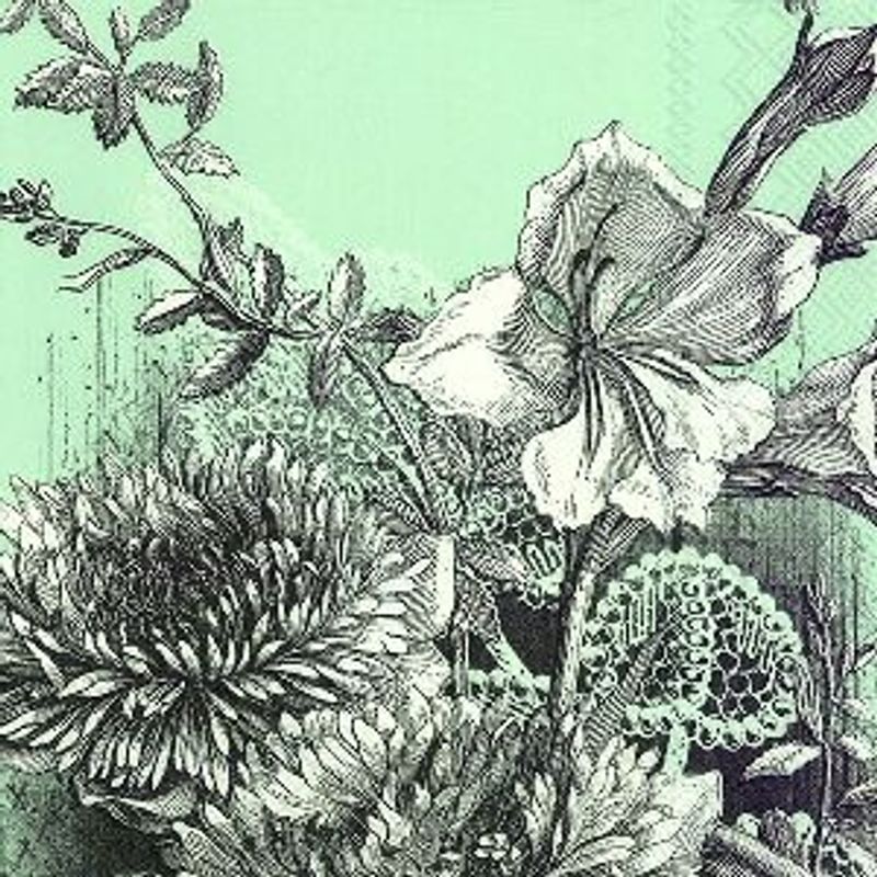 Servietter Fleur Mint 20 pk Lunch