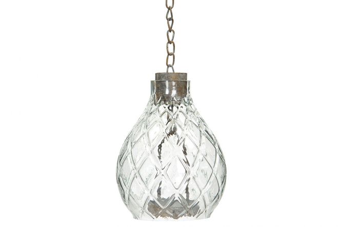 Hovedbilde Lyslykt heng glass/metall ...