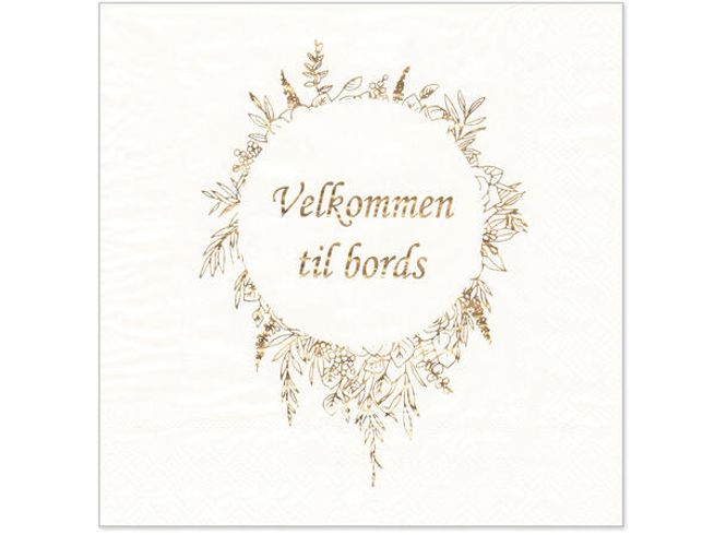 Hovedbilde Servietter gull velkommen a ...