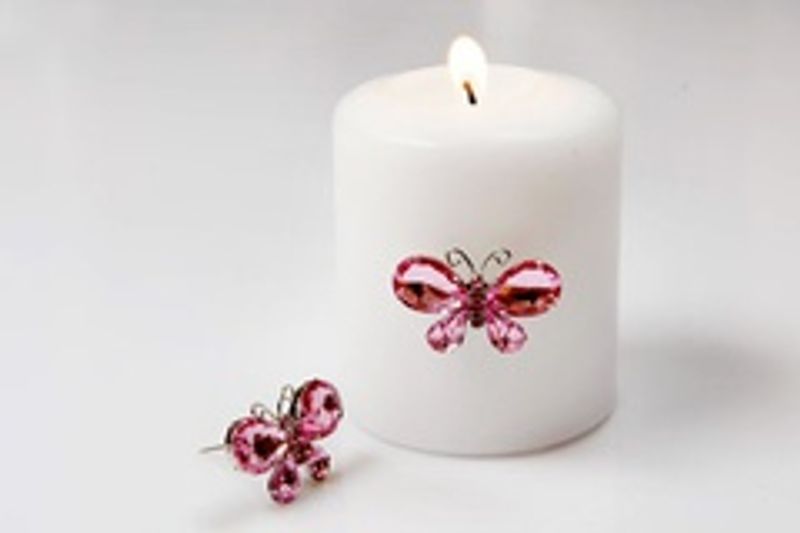 Lyssmykke sommerfugl rosa 