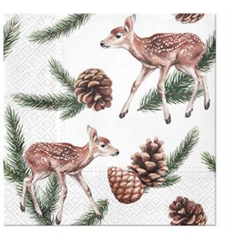 Serviett lunsj deer and cones