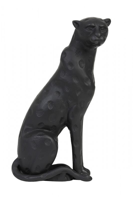 Ornament Leopard sort 15x9x29,5 cm