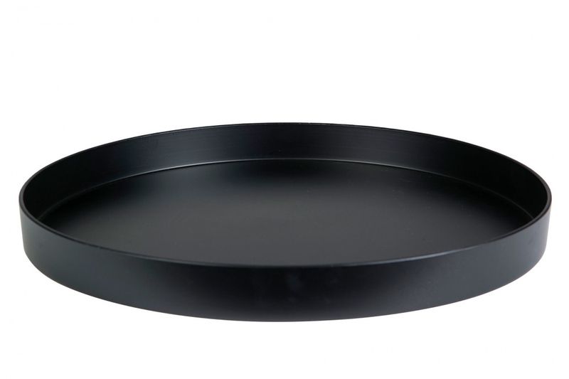 Serveringsfat Rundt sort metall 27x3 cm