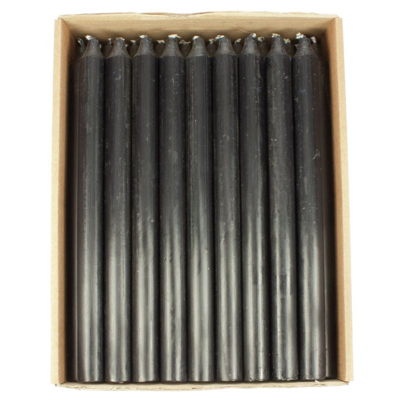 Kronelys Sort rustik H28 cm