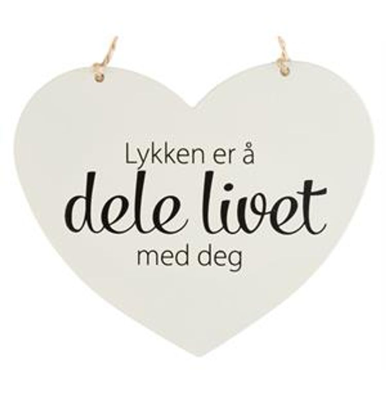 Metallskilt Hjerte Lykken....dele livet