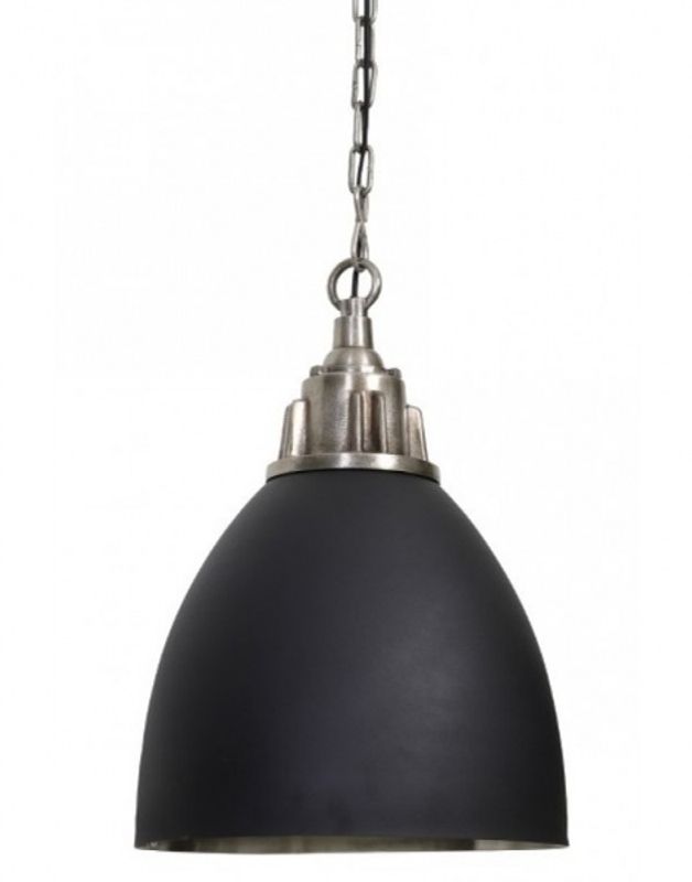 Taklampe matt sort/antikk tinn 46x60 cm