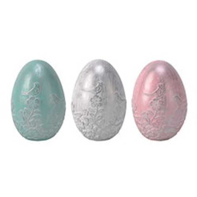 Hovedbilde Egg 11cm m/blomst/fugl rosa