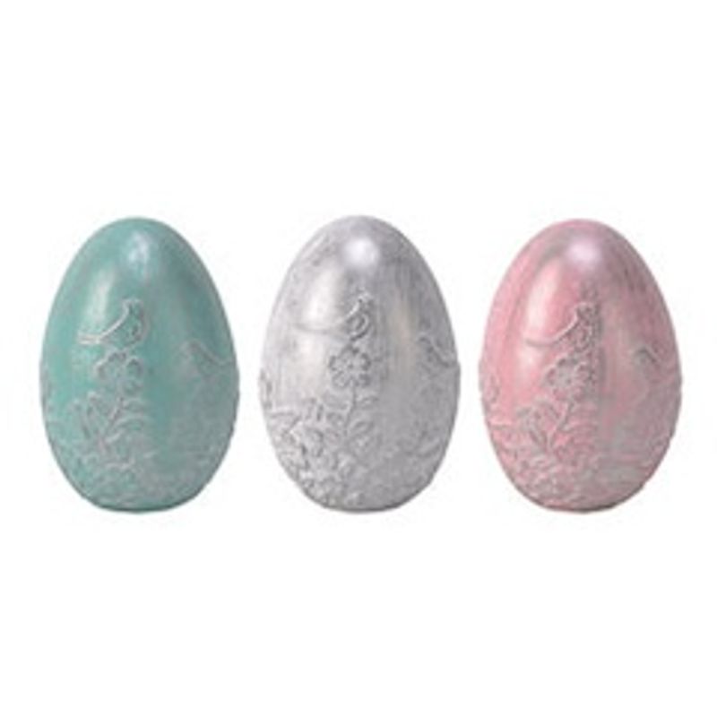 Egg 11cm m/blomst/fugl rosa