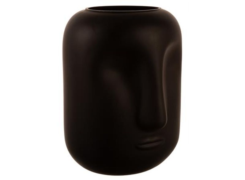 Vase ansikt matt sort 18,5x25cm
