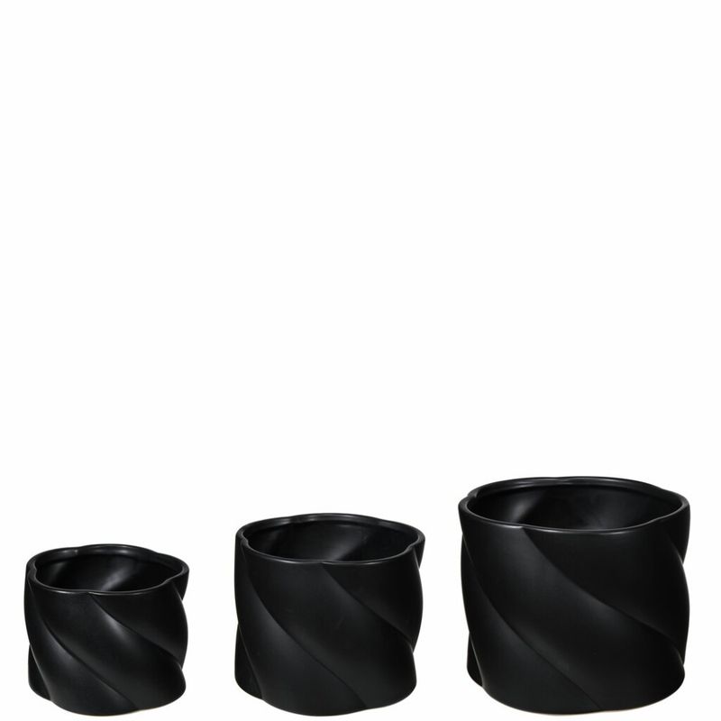 Potte Matt sort twisted Medium 18,5x15 cm