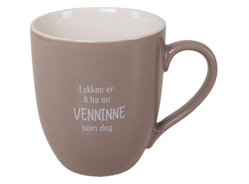 Krus beige Lykken...Venninne
