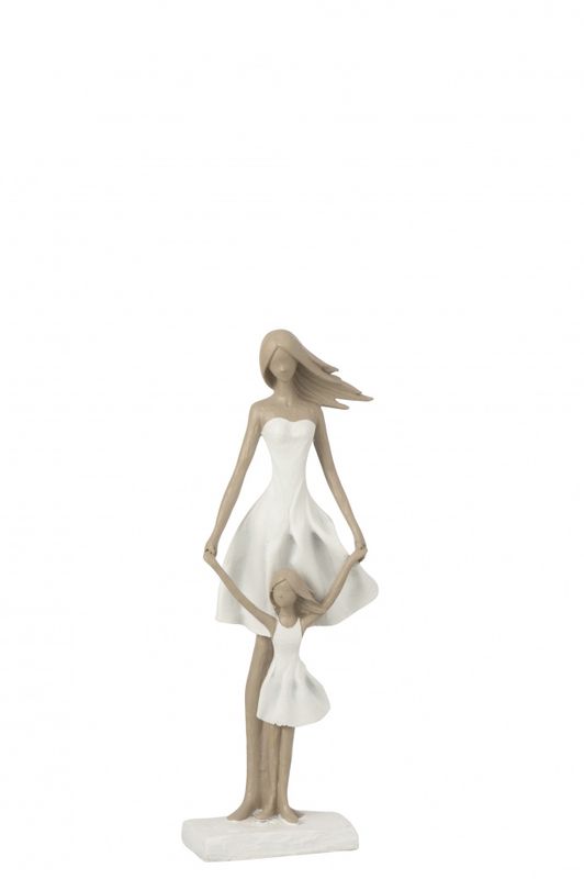 Mor og datter figur poly 32,5 x 12 cm