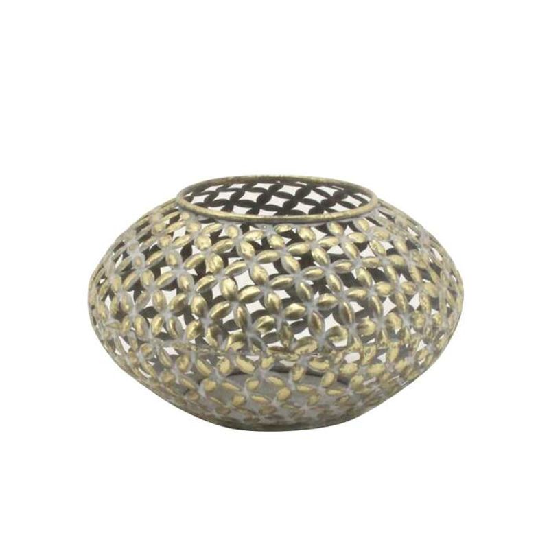 Telysholder Antikk gull 24x24x13,5 cm Metall