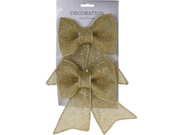 Sløyfe med gull/glitter 2 pk 18x31 cm