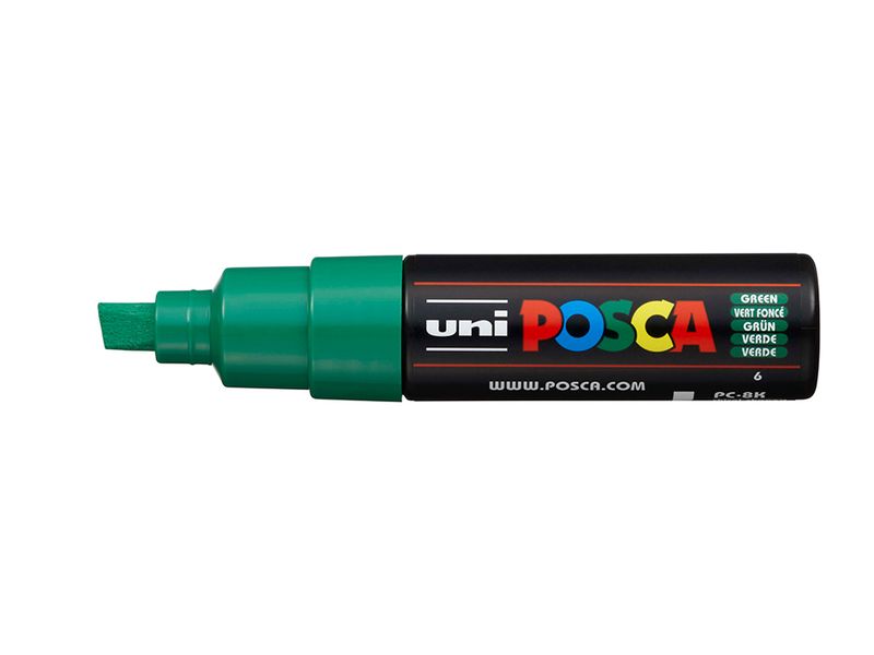 Uni POSCA PC-8K  Chisel 8mm  6 Green