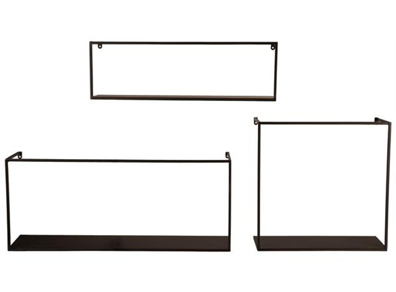 Hylle sort metall 35x13x35cm 