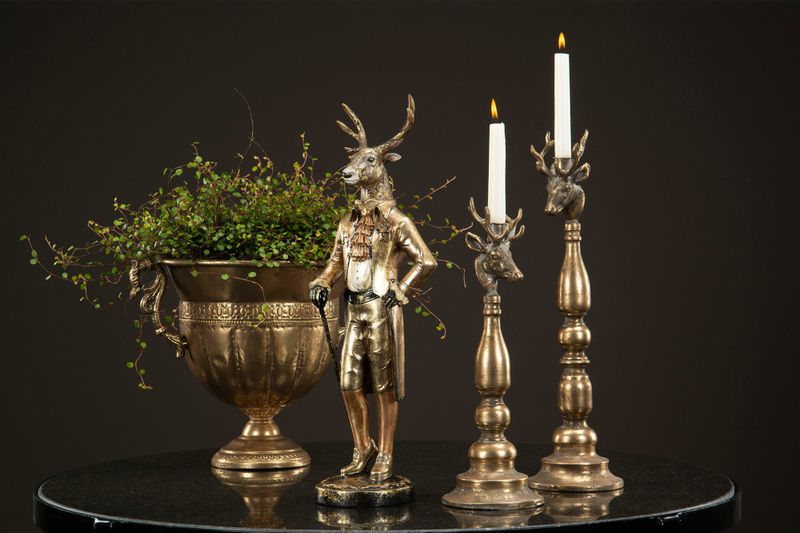 Lysestake Hjort G.Brown Metal 14x50cm 
