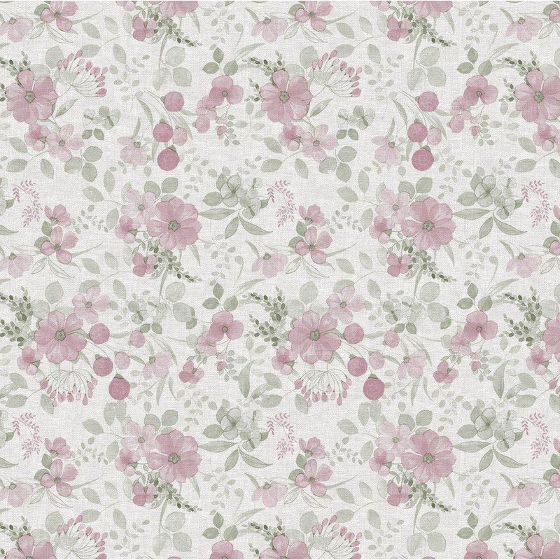 Voksduk Rosa/blomstermønster metervare 140 bred