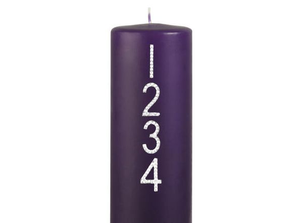  Advent-tall 1-2-3-4 diamanter-/pigg sølv 3cm 