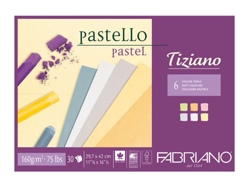 Fabriano Tiziano Blokk Soft A4, pastellfarger