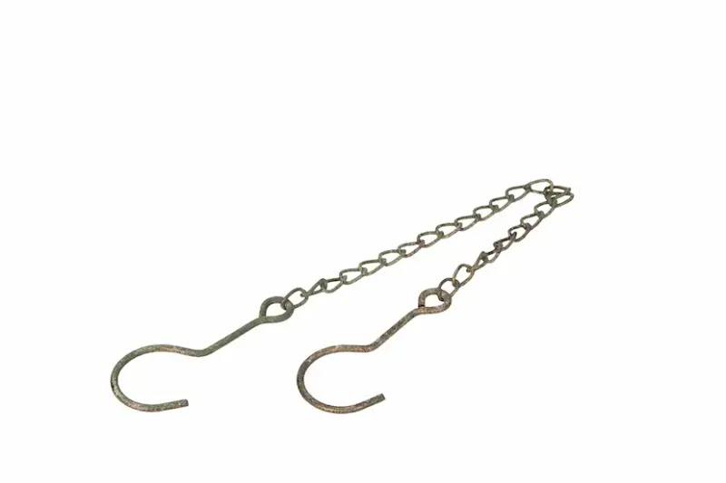 Kjede med 2 kroker 50 cm metall grønn