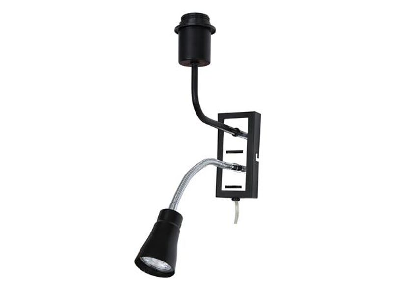Vegglampe Arabella sort m krom detaljer 36x26 cm