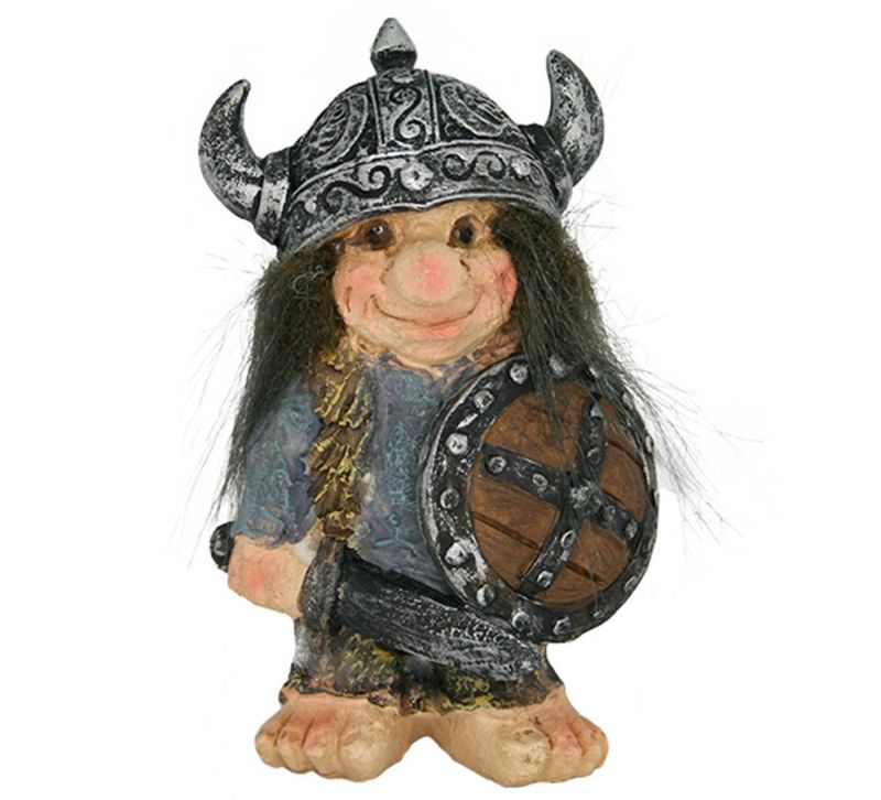 Vikingtroll med blå genser 8 x 4,5 cm