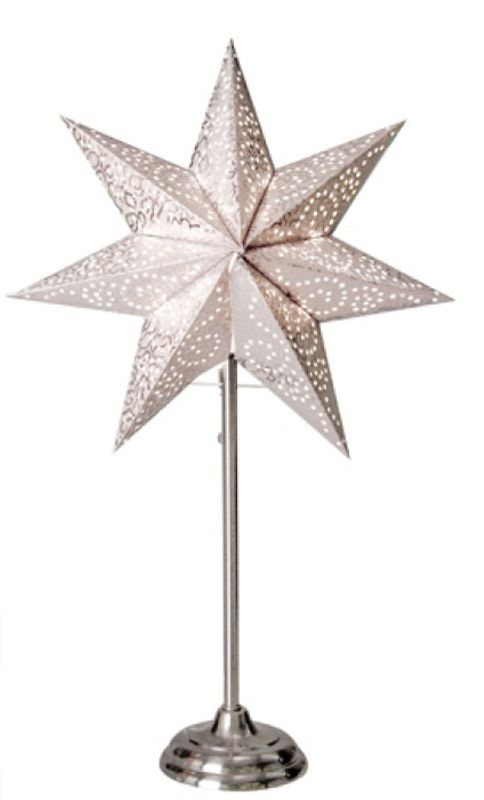 Adventstjerne Antique på fot Hvit 55 cm